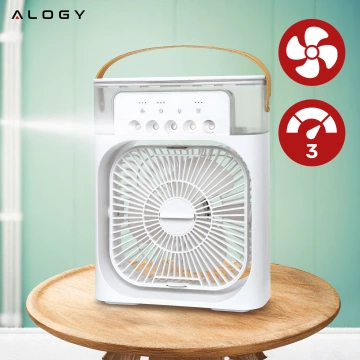 Schreibtischventilator, Standventilator, kleiner Umwälzventilator mit Clip, kabelloser Handventilator, 500 mAh, USB-C, Alogy White