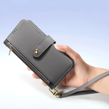 Etui do Samsung Galaxy S25 Ultra Dux Ducis Lawa Skórzane Szare