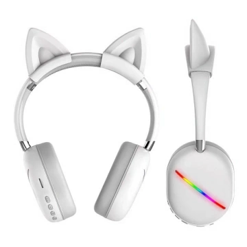Słuchawki nauszne Bluetooth Somostel Kids białe SMS-CJ17 LED RGB