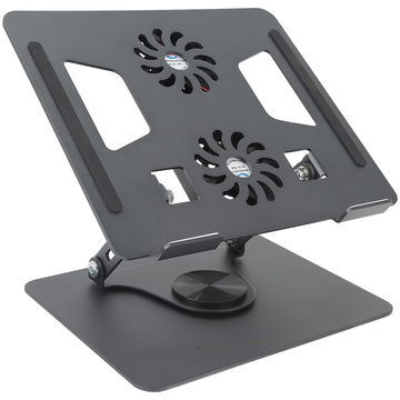 Ständer, Laptoptisch, 17,3 Zoll, verstellbar, 360 Grad, Kühlung, faltbar, Aluminium, 25 x 21,7 cm, Alogy Graphite