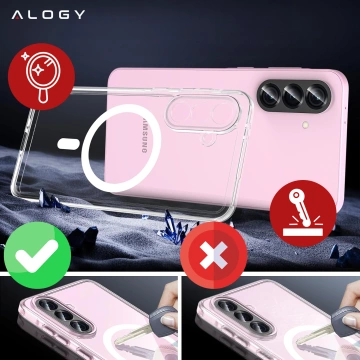 Etui do Samsung Galaxy A56 / A36 5G obudowa ochronna na telefon Alogy HybridMag™️ Case do MagSafe Przezroczyste + Szkło hartowane