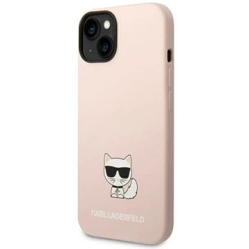 Handyschutzhülle Karl Lagerfeld KLHCP14SSLCTPI für Apple iPhone 14 6.1" Hardcase Hellrosa/Hellrosa Choupette Body aus Silikon