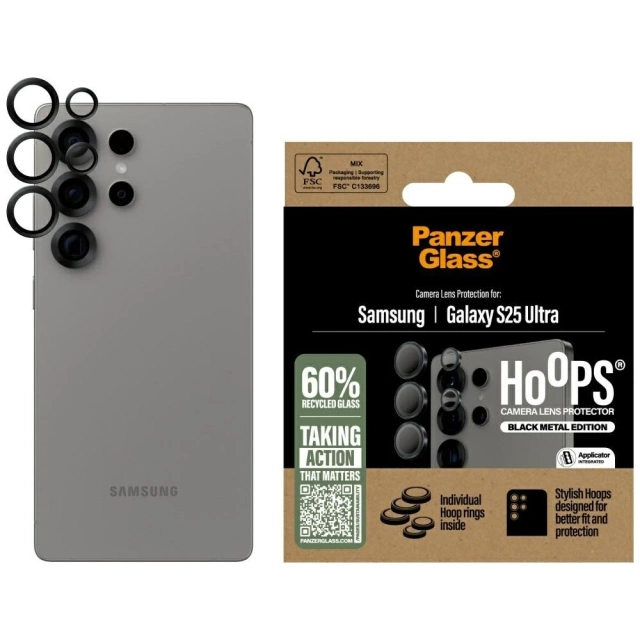 Szkło hartowane do Samsung Galaxy S25 Ultra PanzerGlass Hoops Camera Lens Protector