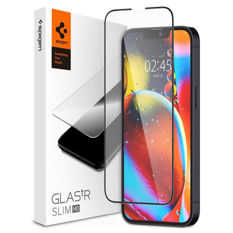 Szkło Spigen Glas.tR Slim FC do etui do Apple iPhone 13/ 13 Pro/ 14/ 16e Black