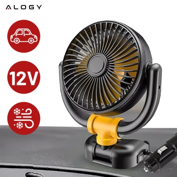 Mały Wentylator Mini wiatrak samochodowy na kokpit deskę rozdzielczą pod zapalniczkę do samochodu 12V cichy Alogy Car Czarny
