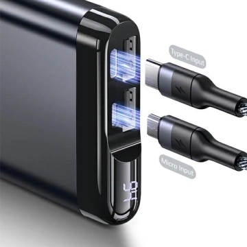 USAMS Powerbank PB55 10000mAh 2xUSB wyświetlacz LED szary/grey 10KCD14801 (US-CD148) aluminium