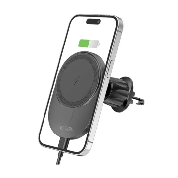 Uchwyt samochodowy indukcyjny magnetyczny MM15W-V1 Magnetic MagSafe Vent Car Mount Wireless Charger 15W do kratki Czarny