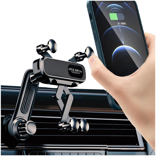 Autotelefonhalter für Autogrill, Schwerkraft, für Alogy Airvent Lüftungsschlitze, Schwarz