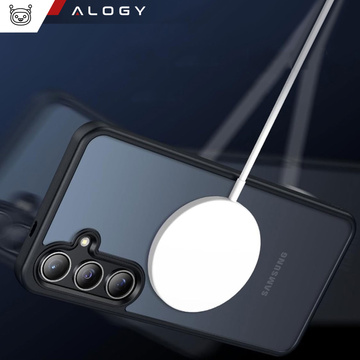 Hülle für Samsung Galaxy S24 Plus Mag Safe Case MagMat Phone Back Cover Mattschwarzes Glas