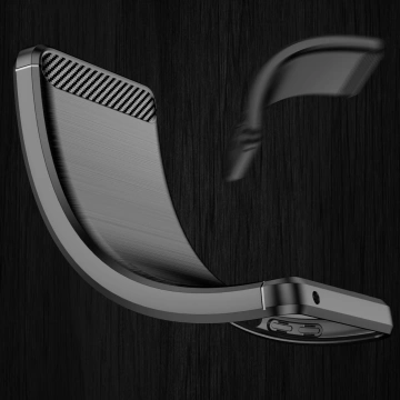 Carbon Handyhülle für Samsung Galaxy S23 Ultra Flexible Silikon Carbon Cover Schwarz