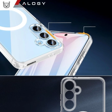 Etui do Samsung Galaxy S24 FE obudowa ochronna na telefon Alogy HybridMag™️ Case do MagSafe Przezroczyste