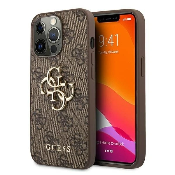 Etui Guess GUHCP13X4GMGBR für Apple iPhone 13 Pro Max 6,7" brązowy/brown hardcase 4G Big Metal Logo
