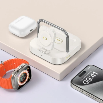 Hoco CQ16A Ładowarka Indukcyjna 3w1 Smartfon Apple Watch Słuchawki Czarna