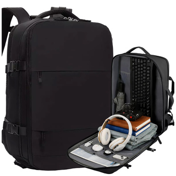 Alogy Laptop-Rucksack, Zubehör, Reisen, 46 x 32 x 15 cm, für Arbeit, Schule, Flugzeug, Reisende, Herren, Damen, Schwarz