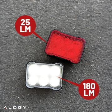 Lampka rowerowa LED Alogy SafeRide™ Lights Latarka na rower wodoodporne światło światełko na przód i tył przednia tylna 2 sztuki