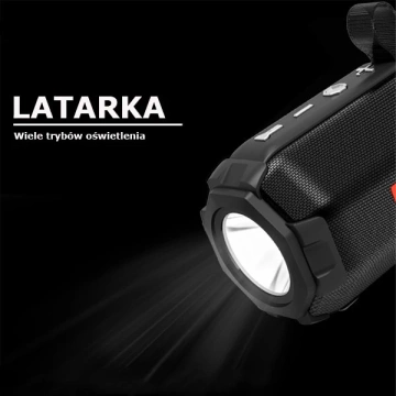 Denmen Głośnik Bluetooth 3W BT 5.0 Czarny z Latarką LED