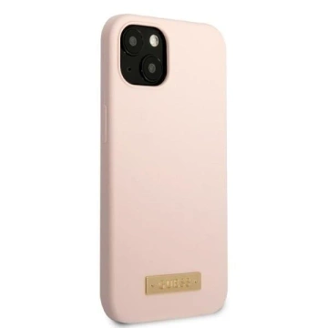 Etui Guess GUHMP13MSBPLP do Apple iPhone 13 6,1" różowy/pink hard case Silicone Logo Plate MagSafe