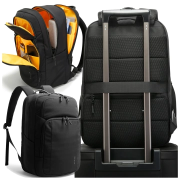 Bange 23L wasserdichter Rucksack für 16,4"-Laptops – Geräumig und komfortabel, robust und atmungsaktiv, ideal für Stadt und Reisen, Arbeit und Flugreisen, Unisex – Schwarz