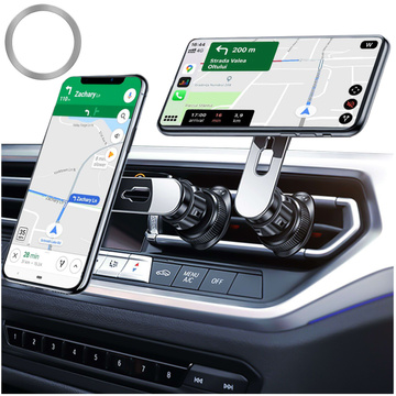 MagSafe Autohalterung für iPhone 14 13 12 für den Kühlergrill Alogy Airvent Autohalterung Schwarz