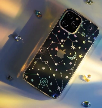 Kingxbar Lucky Series Hülle verziert mit originalen Swarovski-Kristallen iPhone 12 mini transparent (Glück)