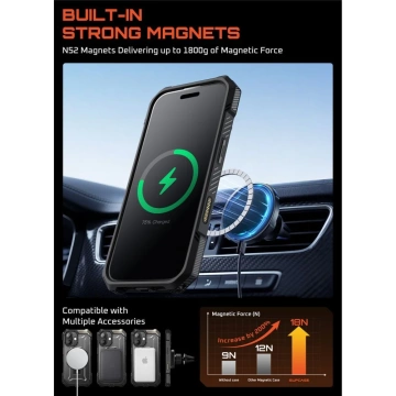 Etui Supcase Unicorn Beetle Grip Mag MagSafe do iPhone 17 Black