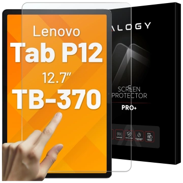 Gehärtetes Glas für Lenovo Tab P12 12,7 TB-370 Tablet-Schutzglas, Alogy Displayschutzfolie, gehärtetes Glas 9H