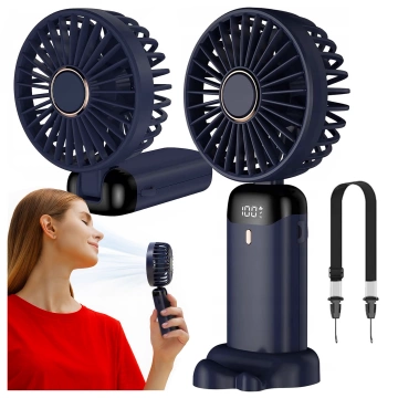 Ventilator Ventilator Handventilator Kabellos Alogy Desktop Tragbarer Handheld mit Telefonhalter USB-C Marineblau