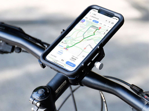 GUB Plus 6 Motorrad Fahrradhalter für ein Smartphone, Aluminium schwarz