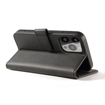 Magnet Phone Case für iPhone 14 Plus elegante Hülle mit Flipcover und Standfunktion schwarz