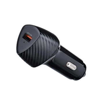 Ładowarka samochodowa Forcell Carbon QC 3.0 18W USB Czarna