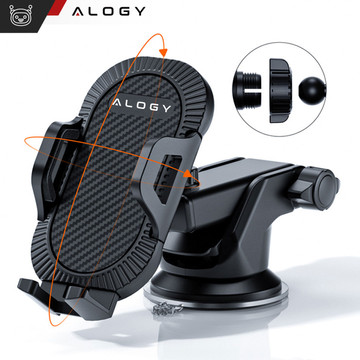 Autotelefonhalter für das Auto 3in1 Alogie an der Windschutzscheibe zum Armaturenbrettgitter, Cockpit Schwarz