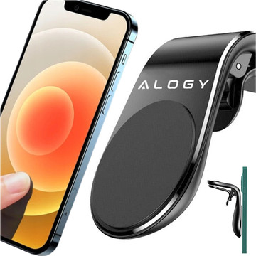 Uchwyt magnetyczny do samochodu na telefon do kratki nawiewu mocny Alogy Czarny