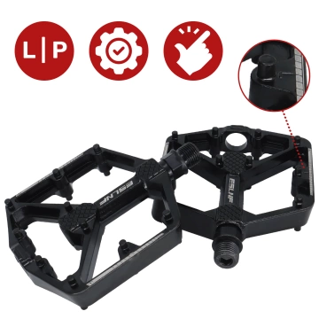 MTB-Plattformpedale aus Aluminium, 2er-Set, Aluminium Schwarz