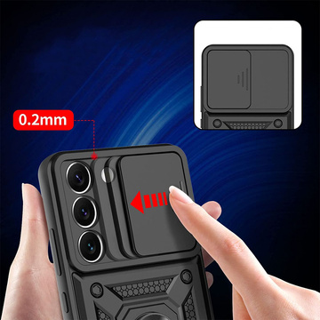 Etui Alogy Camshield Stand Ring z osłonką na aparat do Samsung Galaxy S23 Plus pancerne czarne