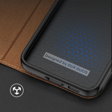 Dux Ducis Skin X2 Schutzhülle für Samsung Galaxy S23 Flip Case Wallet Stand Braun