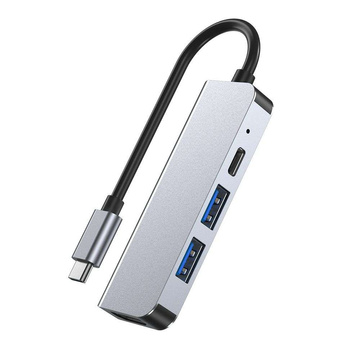 Hub Adapter 2x USB-A HDMI USB-C V2-HUB 4w1 USB-C Grau