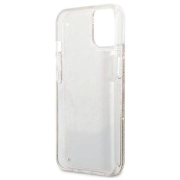 Guess GUHCP13SLFLSD iPhone 13 mini 5,4" Złoty/Gold Hardcase Paisley Liquid Glitter