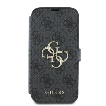 Guess 4G Metall-Logo-Schutzhülle für iPhone 16 (6,1 Zoll) – Schwarz