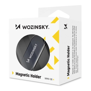 Wozinsky Selbstklebende magnetische 360-Grad-Armaturenbretthalterung Silber (WMH-06)