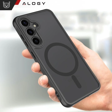 Etui do Samsung Galaxy S24 FE obudowa ochronna na telefon Alogy Matte HybridMag™️ Case do MagSafe Matowe Czarne