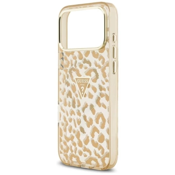 Etui Guess MagSafe do iPhone 17 Pro Leopard Glitter Brown