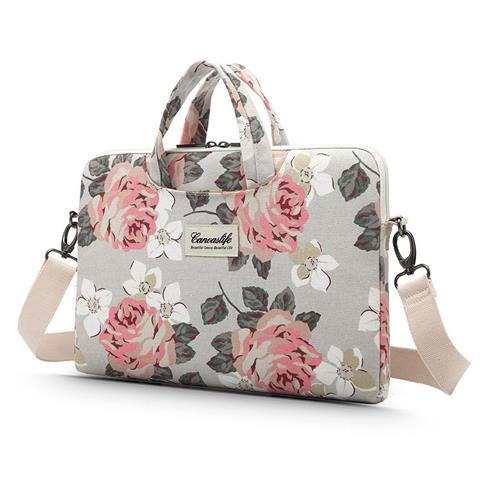 Torba pokrowiec Canvaslife etui do laptopa 16 do MacBook Air/ Pro White Rose