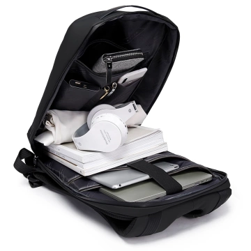 Bange wasserdichter Rucksack für 15,6-Zoll-Laptop, Stadtreisender, 45 x 30 x 16 cm, für Arbeit, Flugzeug, Herren, Damen, mit USB-Anschluss Schwarz