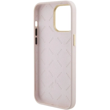 Etui Guess GUHCP15XM4DGPP do iPhone 15 Pro Max 6.7" różowy/pink hardcase Silicone Logo Strass 4G