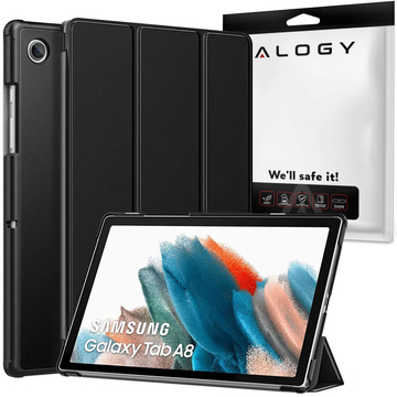 Etui Alogy Book Cover do Samsung Galaxy Tab A8 2021 SM-X200/SM-X205 Czarny + Szkło