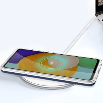 Klare 3in1 Hülle für Samsung Galaxy A13 5G Frame Gel Cover Blau