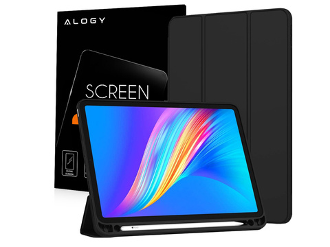 Etui z klapką obudowa Alogy Smart Case Pencil do iPad Pro 11 2021 Czarny + Szkło