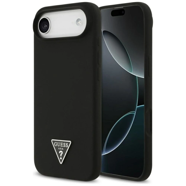 Etui Guess Silicone Triangle Logo MagSafe do iPhone 17 Air czarne