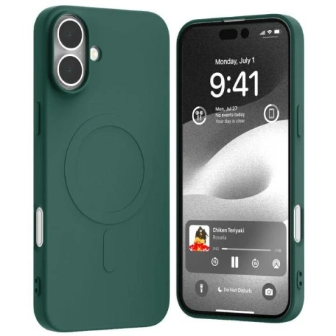 Mercury MagSafe Halbsilikonhülle für iPhone 16 Plus 6,7 Zoll Grün