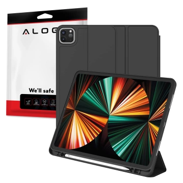 Etui ochronne Alogy Book Cover Pencil Case obudowa z miejscem na rysik do Apple iPad Air 7/6 2025/2024 11", iPad Pro 11 2020 2021 iPad Air 5/4 2022/2020 10.9" Czarne